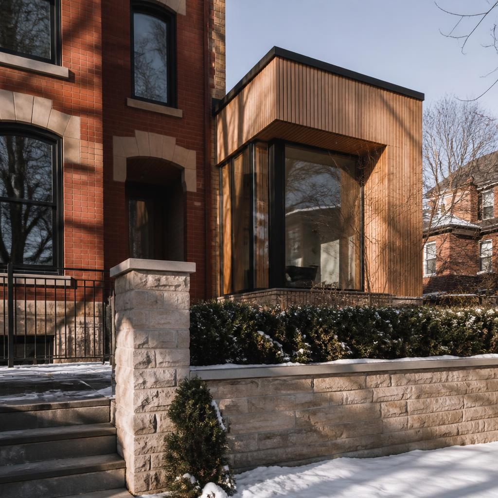 Design Concept: restored Ottawa row house with a quiet contemporary addition